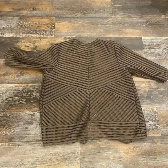 Chico’s Travelers Neutral Stripe Jacket Textured Size 3 ( Large) - Picture 6 of 7